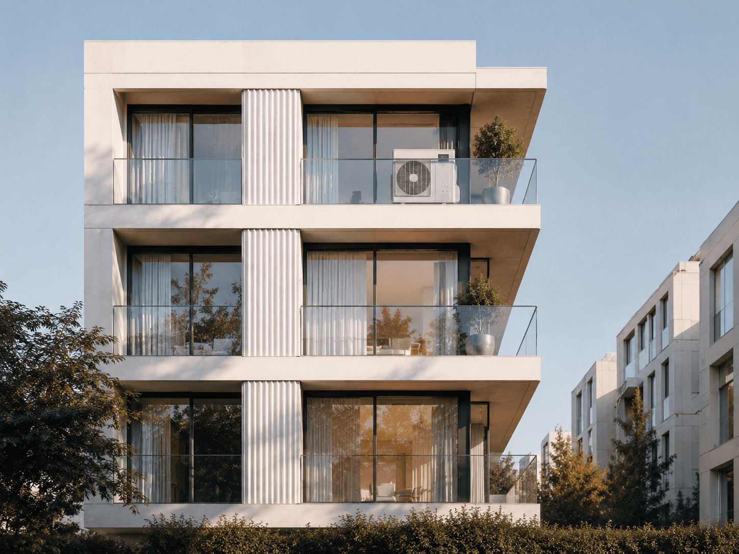 A multi-unit home with heat-pump systems